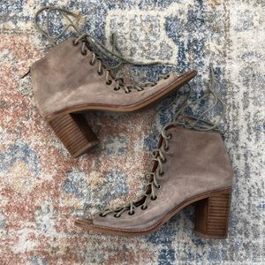 Jeffrey Campbell lace up peep toe bootie